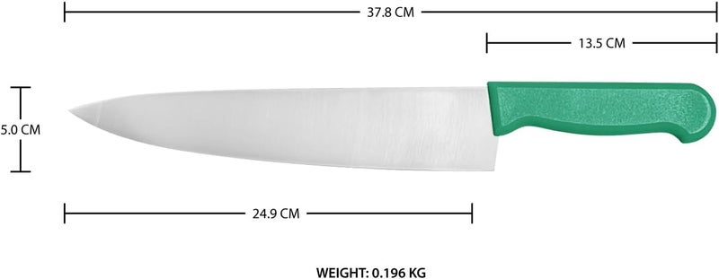 Kitchen Master 10 Inch Stainless Steel Professional Chef Knife (Green) - Image 2